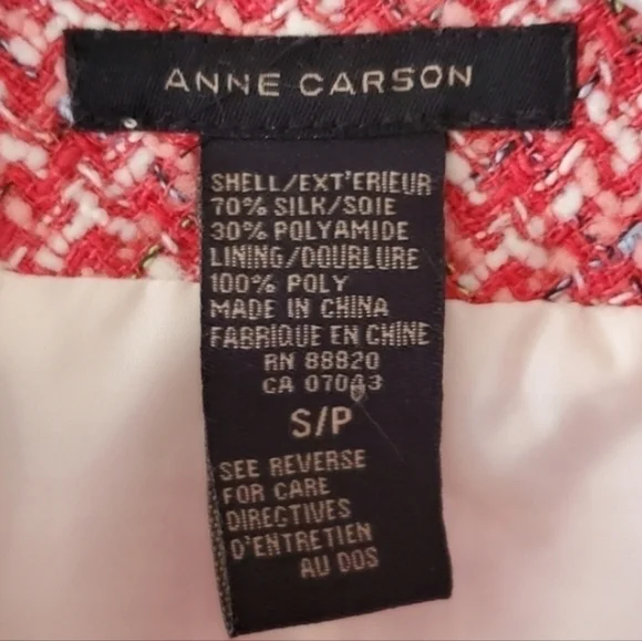 Anne Carson S Barbiecore Elle Woods Dainty Preppy Boucle Silk Tweed Blazer - Picture 4 of 13
